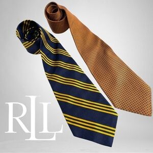 Men's Navy and Yellow Striped Tie